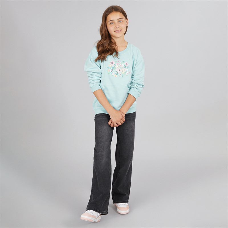 Crew Clothing Girls Crew Neck Sweatshirt Blue Crew Logo