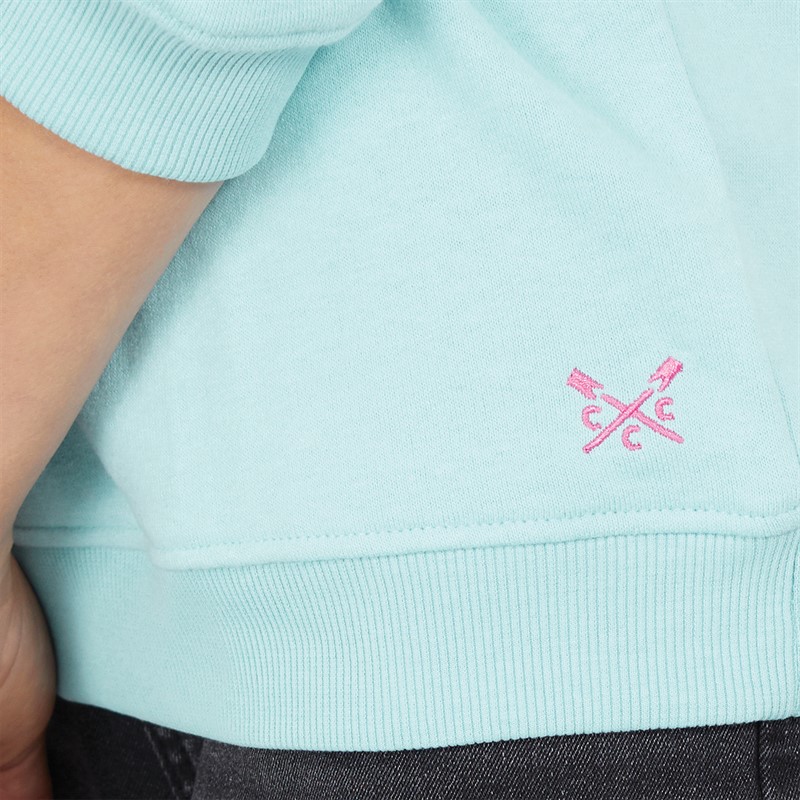 Crew Clothing Girls Crew Neck Sweatshirt Blue Crew Logo