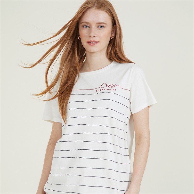 Crew Clothing Womens Rope T-Shirt White Linen