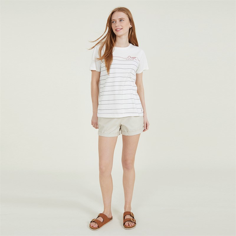 Crew Clothing Womens Rope T-Shirt White Linen