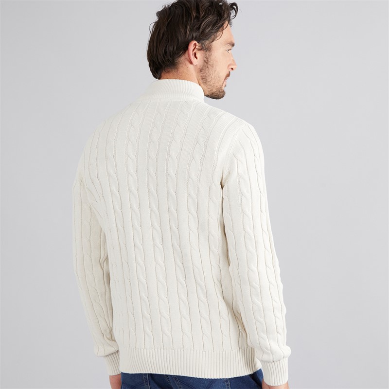 Crew Clothing Mens Oarsmen 1/2 Zip Jumper White Sand Marl