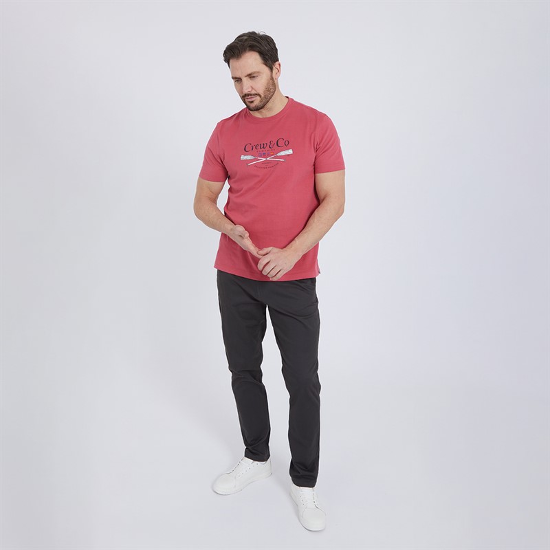 Crew Clothing Mens Oars Printed T-Shirt Hollyberry