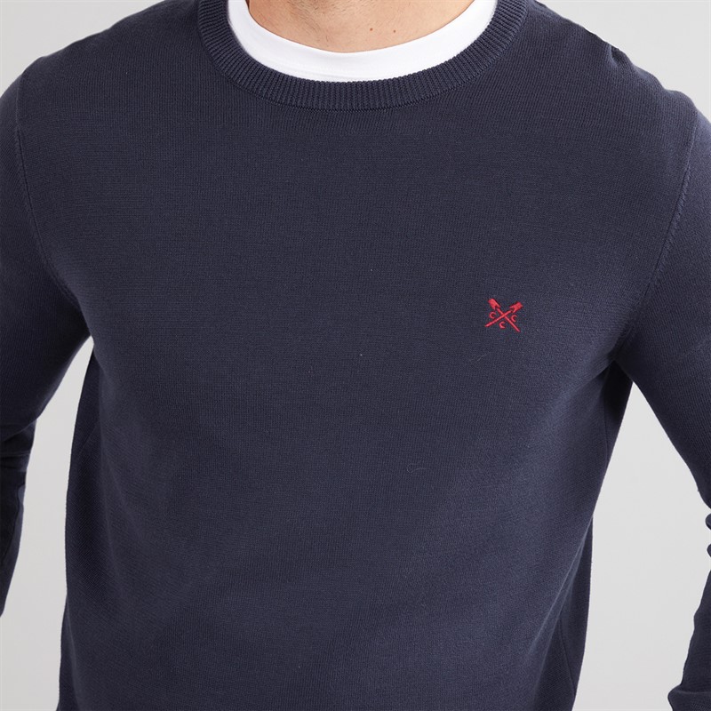 Crew Clothing Mens Crew Neck Jumper Heritage Dark Navy