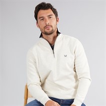 Crew Clothing Mens 1/2 Zip Solid Sweatshirt Rainyday Marl