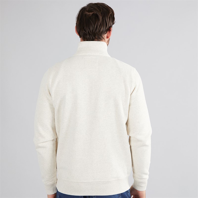 Crew Clothing Mens 1/2 Zip Solid Sweatshirt Rainyday Marl