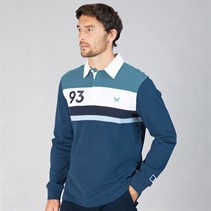Crew Clothing Mens Cut And Sew Rugby Shirt Faience Blue/Moonlit Blue