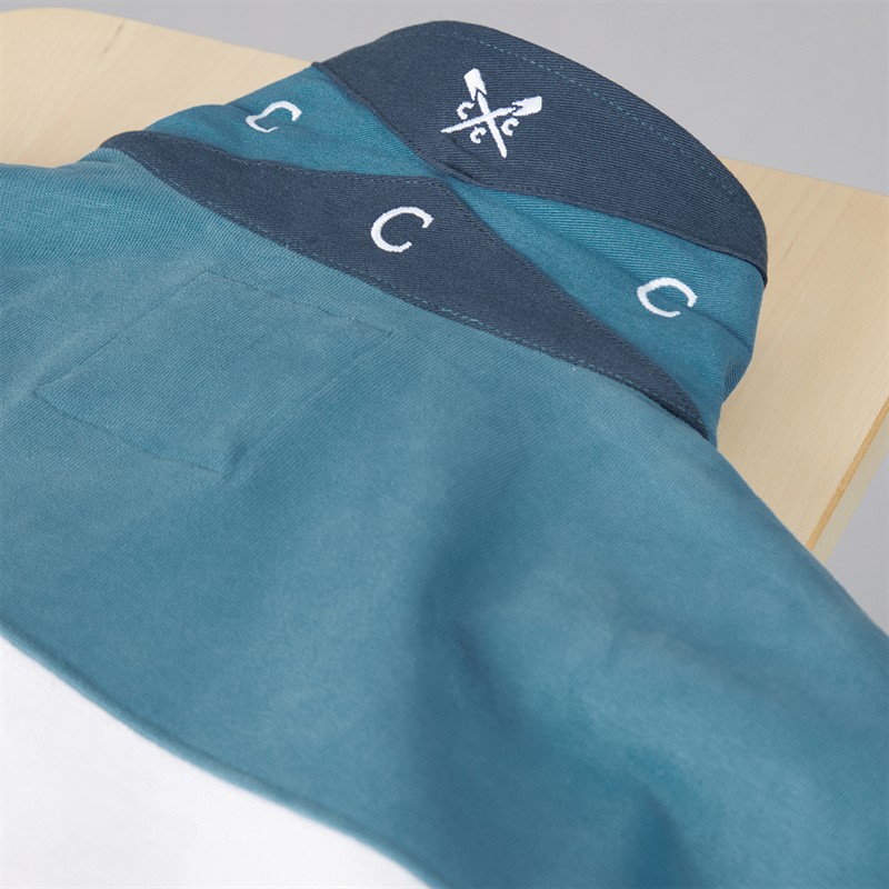 Crew Clothing Mens Cut And Sew Rugby Shirt Faience Blue/Moonlit Blue