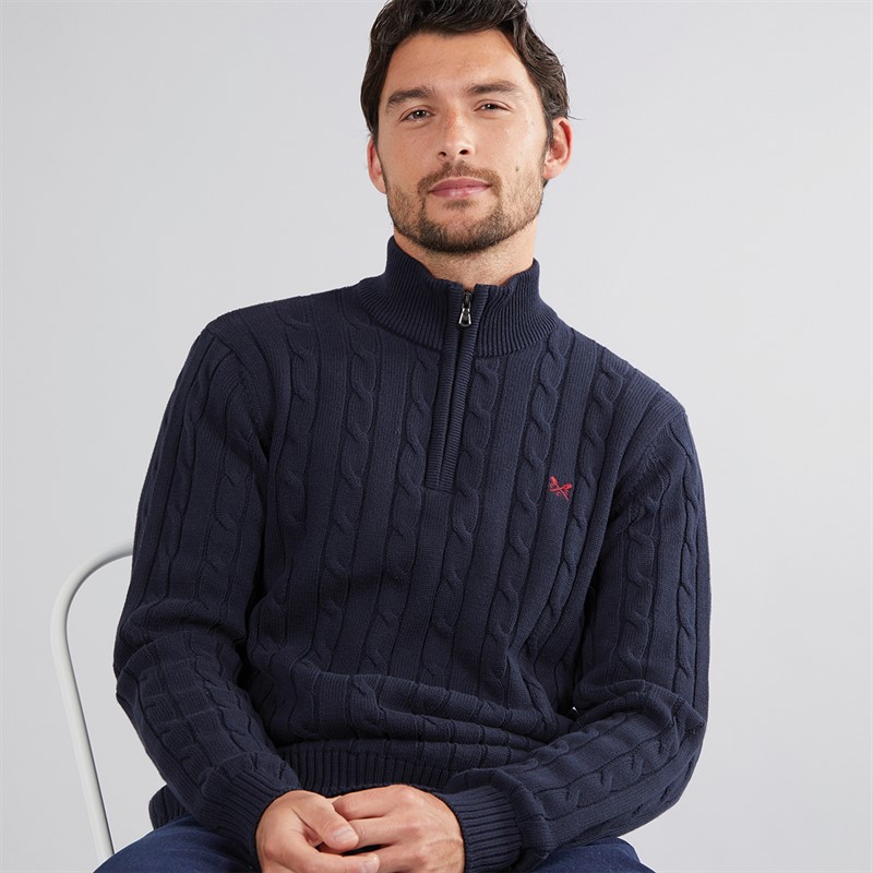 Crew Clothing Mens Oarsmen 1/2 Zip Jumper Heritage Dark Navy