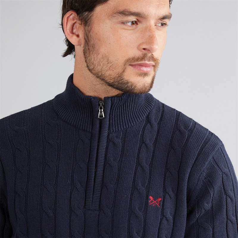 Crew Clothing Mens Oarsmen 1/2 Zip Jumper Heritage Dark Navy