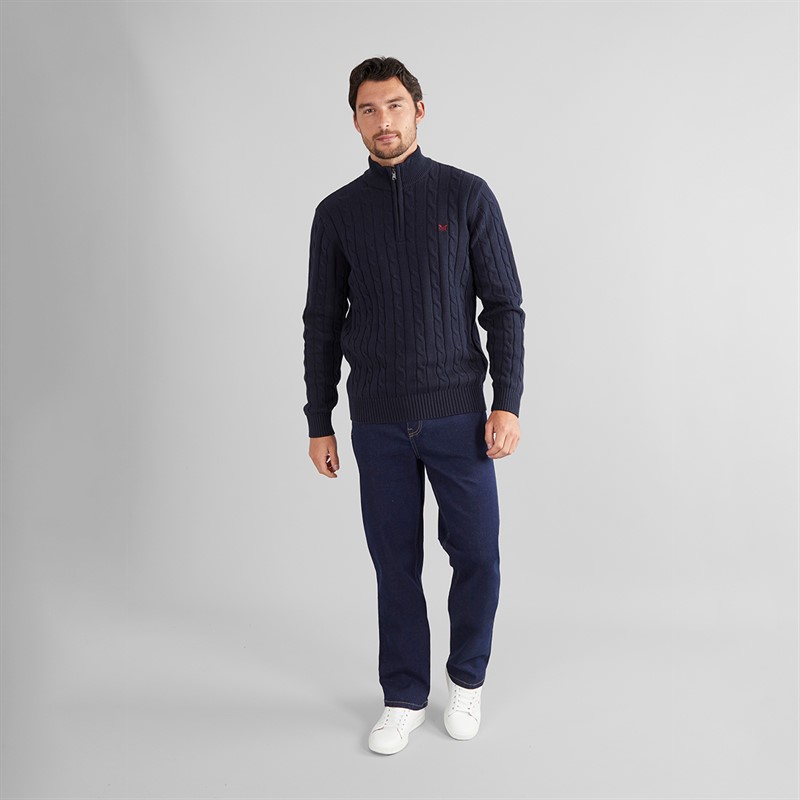 Crew Clothing Mens Oarsmen 1/2 Zip Jumper Heritage Dark Navy