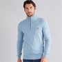 Crew Clothing Mens 1/2 Zip Neck Fine Cotton Jumper Faded Denim