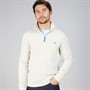 Crew Clothing Mens French Rib 1/2 Zip Sweatshirt Rainy Day Marl