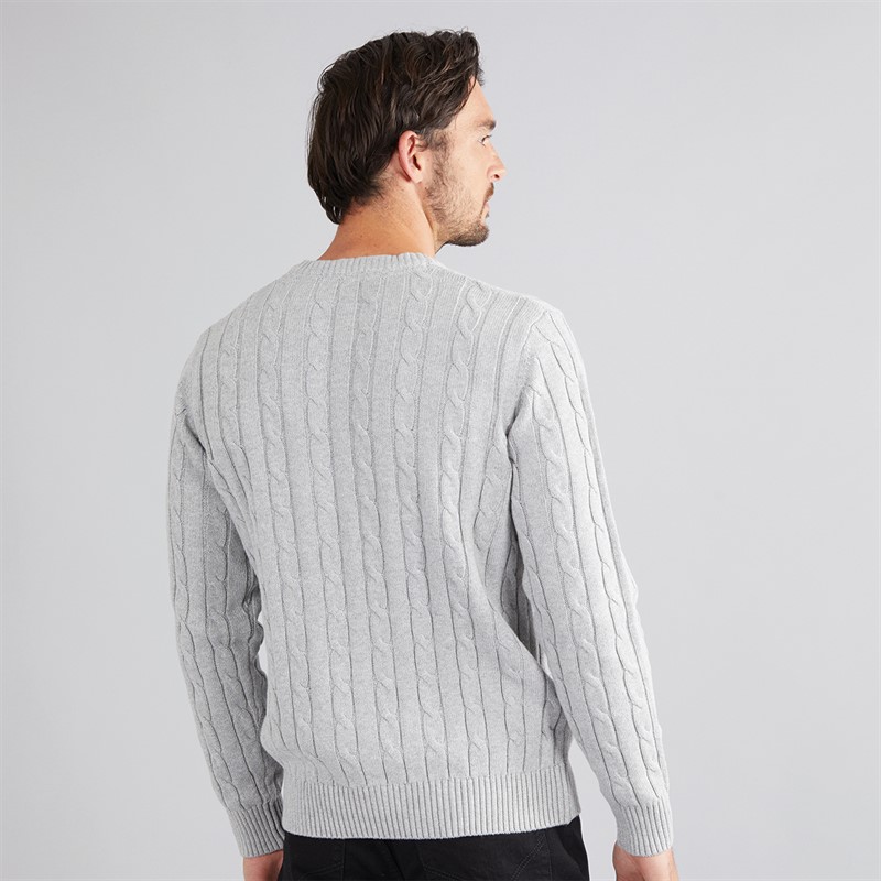 Crew Clothing Mens Oarsmen Crew Neck Jumper Mid Grey Marl