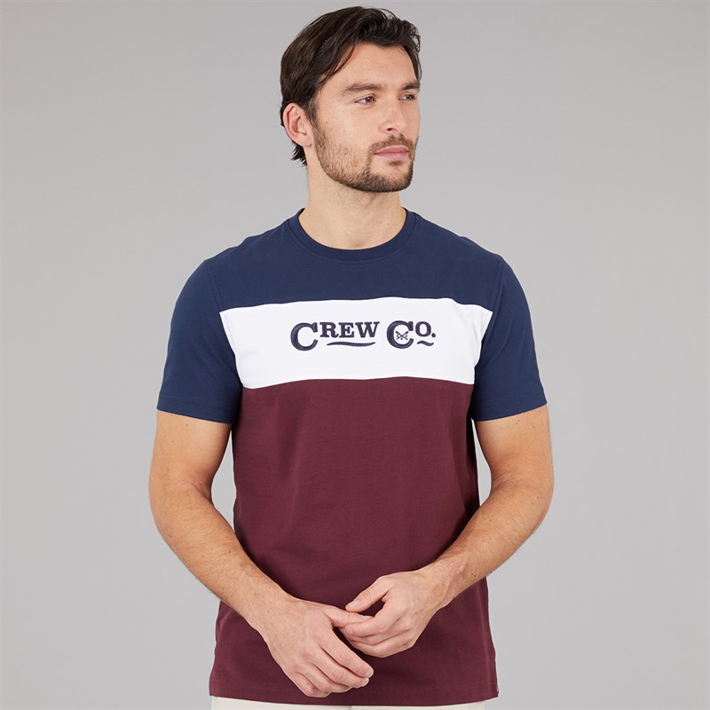 Crew Clothing Mens Cut And Sew T-Shirt Port Royale/Heritage Navy/Optic White Port Royale / Heritage Navy / Optic White