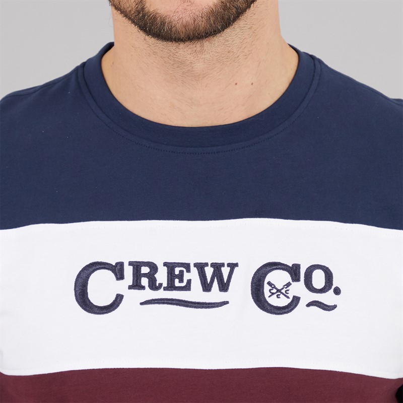 Crew Clothing Mens Cut And Sew T-Shirt Port Royale/Heritage Navy/Optic White Port Royale / Heritage Navy / Optic White