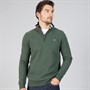 Crew Clothing Mens 1/2 Zip Solid Sweatshirt Deep Forest