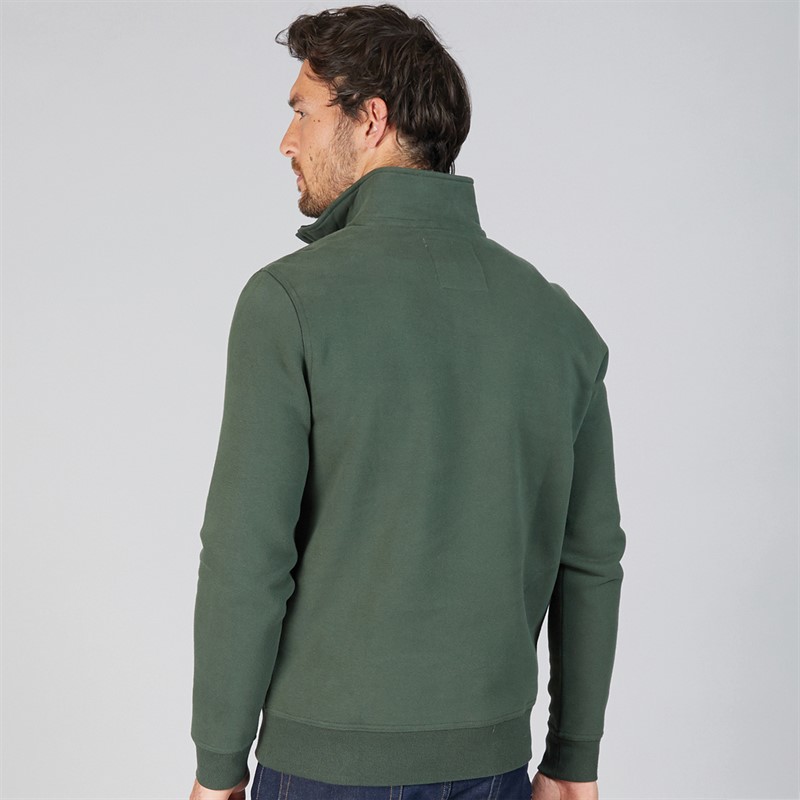 Crew Clothing Mens 1/2 Zip Solid Sweatshirt Deep Forest