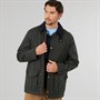 Crew Clothing Mens Wax Jacket With Corduroy Collar Deep Forest