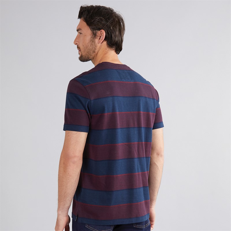 Crew Clothing Mens Oxford Stripe T-Shirt Port Royale/Heritage Navy