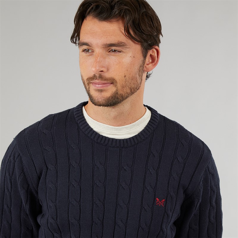 Crew Clothing Mens Oarsmen Crew Neck Jumper Heritage Dark Navy