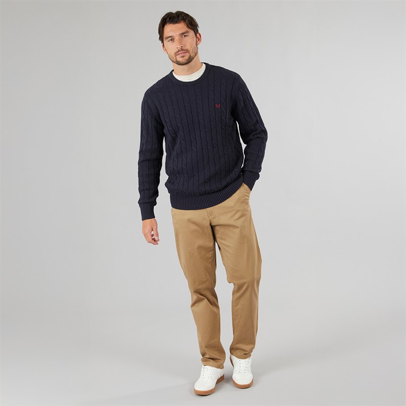 Crew Clothing Mens Oarsmen Crew Neck Jumper Heritage Dark Navy