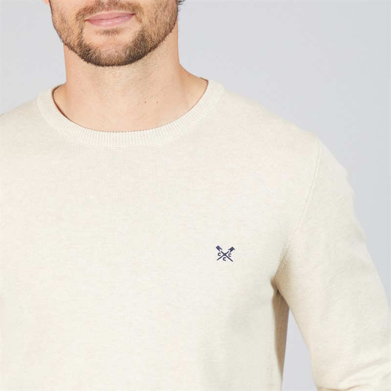 Crew Clothing Mens Cotton Crew Neck Jumper Rainy Day