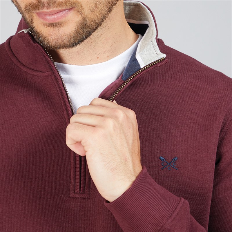Crew Clothing Mens 1/2 Zip Solid Sweatshirt Port Royale