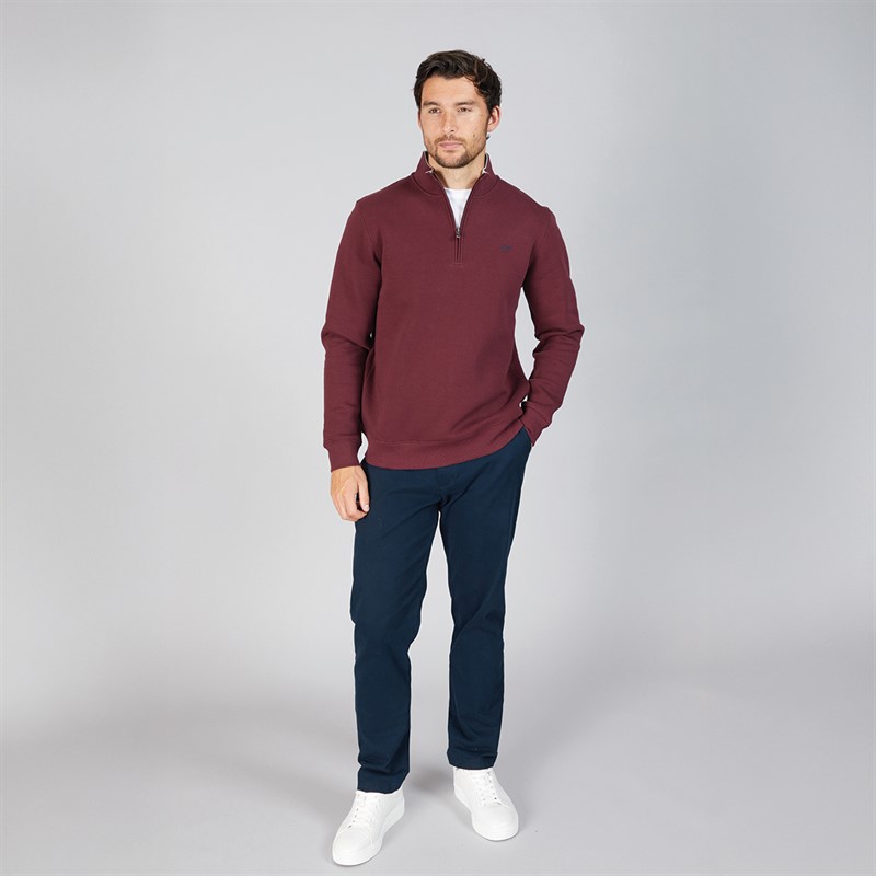 Crew Clothing Mens 1/2 Zip Solid Sweatshirt Port Royale