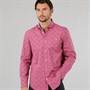 Crew Clothing Mens Coastal Flower Print Shirt Magenta Haze/Medieval Blue