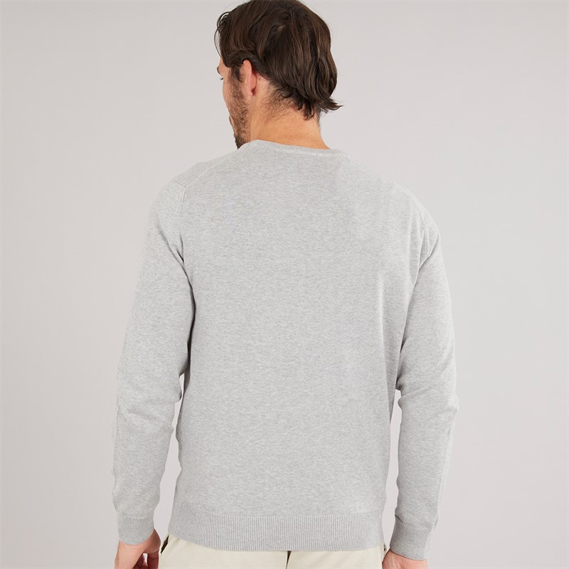 Crew Clothing Mens Crew Neck Jumper Mid Grey Marl