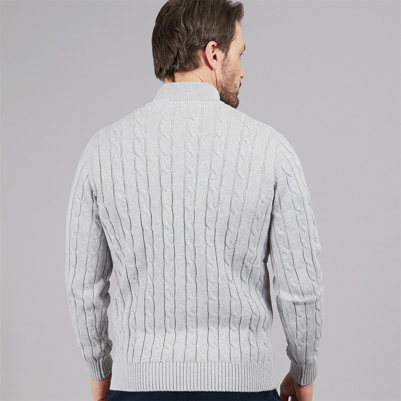 Crew Clothing Mens Oarsmen 1/2 Zip Jumper Mid Grey Marl