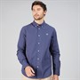 Crew Clothing Mens Tattersall Checked Poplin Shirt Heritage Navy/Blue Light