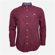 Crew Clothing Mens Puppytooth Oxford Shirt Rumba Red/Heritage Navy