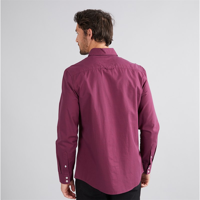 Crew Clothing Mens Puppytooth Oxford Shirt Rumba Red/Heritage Navy