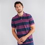 Crew Clothing Mens Oxford Stripe Polo Shirt Heritage Navy/Magenta Haze