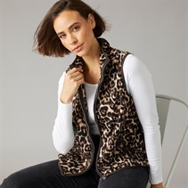 Crew Clothing Womens Printed Gilet Leopard Print