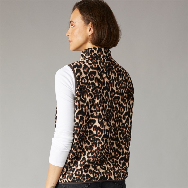 Crew Clothing Womens Printed Gilet Leopard Print