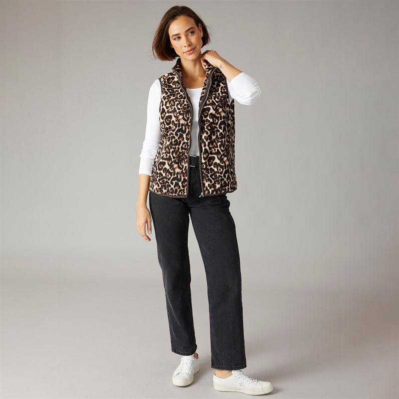 Crew Clothing Womens Printed Gilet Leopard Print