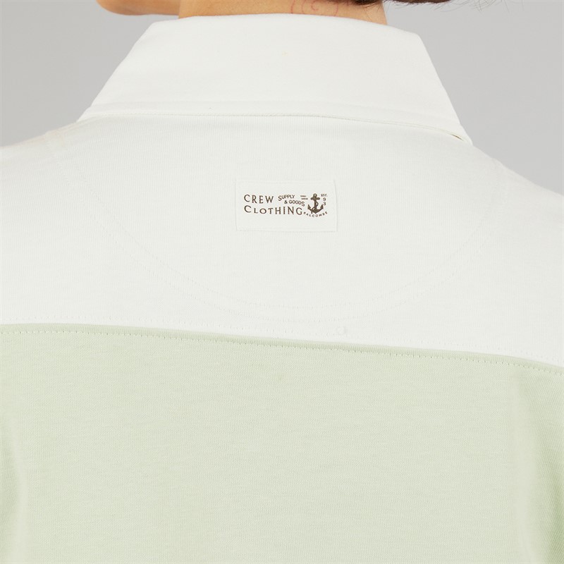 Crew Clothing Womens Stripe Rugby Shirt Seafoam White