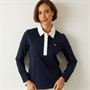 Crew Clothing Womens Stripe Rugby Shirt Heritage Navy