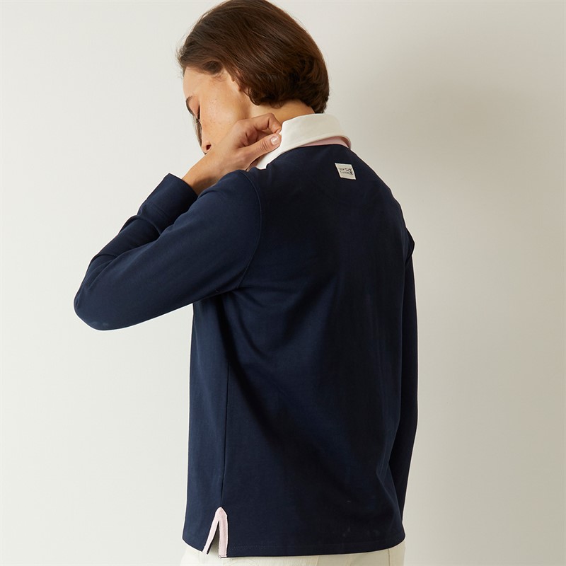 Crew Clothing Womens Stripe Rugby Shirt Heritage Navy