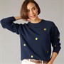 Crew Clothing Womens Fruit Embroidery Jumper Heritage Navy