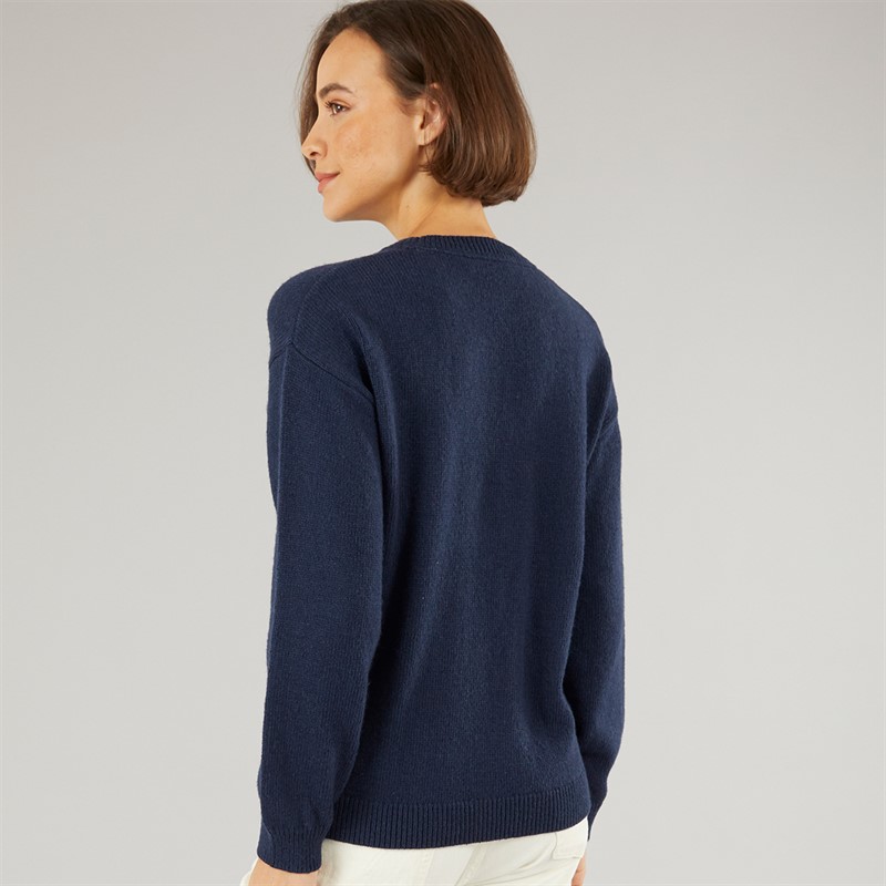 Crew Clothing Womens Fruit Embroidery Jumper Heritage Navy