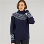 Crew Clothing Womens Fairisle Roll Neck Jumper Mediblue