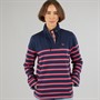 Crew Clothing Womens Toggle Stripe Sweatshirt Navy/Carmine