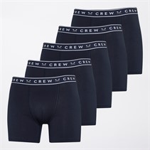 Crew Clothing Mens Five Pack Boxer Shorts Navy
