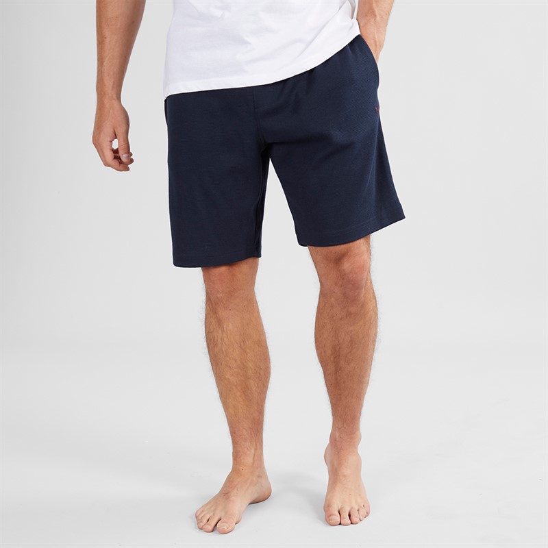 Crew Clothing Mens Regular Fit Waffle Shorts Heritage Navy - Size S