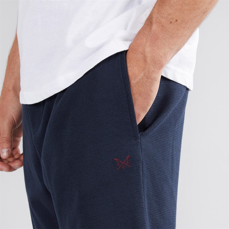 Crew Clothing Mens Regular Fit Waffle Shorts Heritage Navy