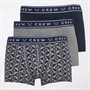 Crew Clothing Mens Three Pack Lobster Boxer Shorts Navy/Grey
