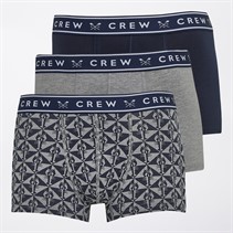 Crew Clothing Mens Three Pack Lobster Boxer Shorts Navy/Grey